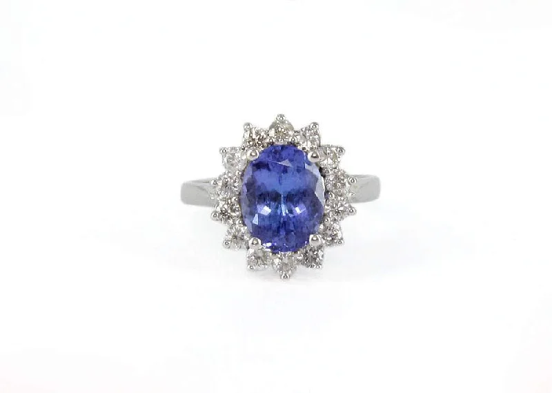 TANZANITE AND DIAMOND RING