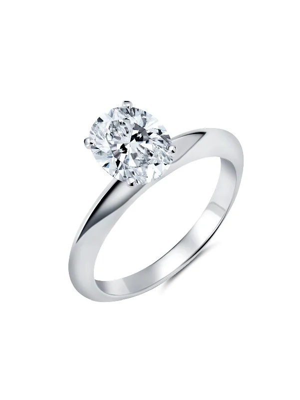 Tiffany Oval Cut Ring Finished In Pure Platinum