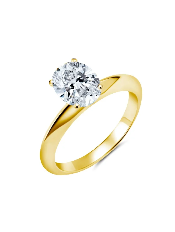 Tiffany Oval Cut Ring Finished In 18kt Yellow Gold