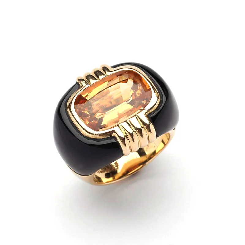 Topaz And Onyx Ring