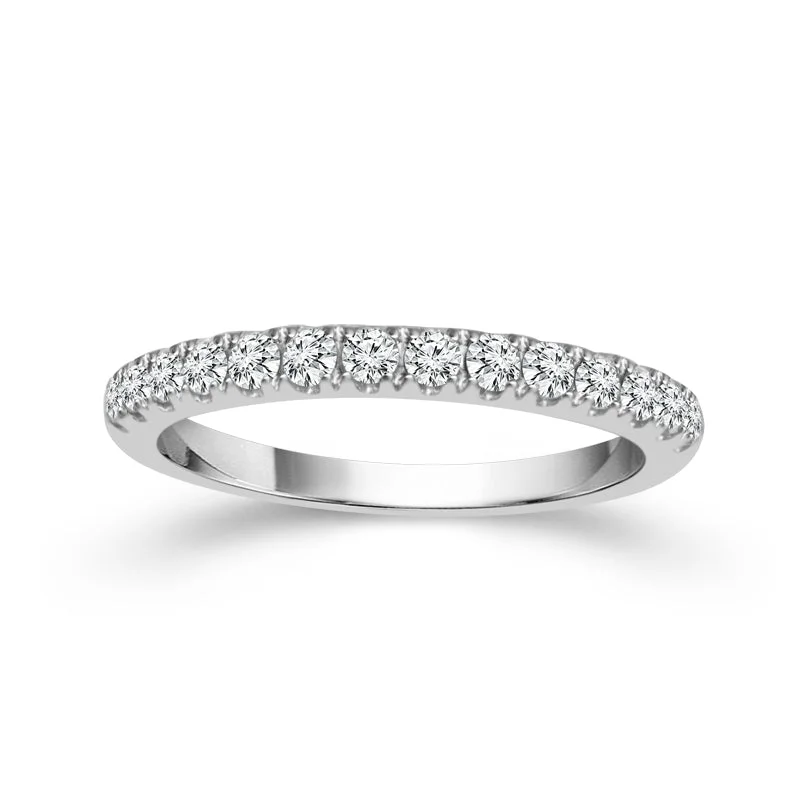 14K White Gold Diamond Band