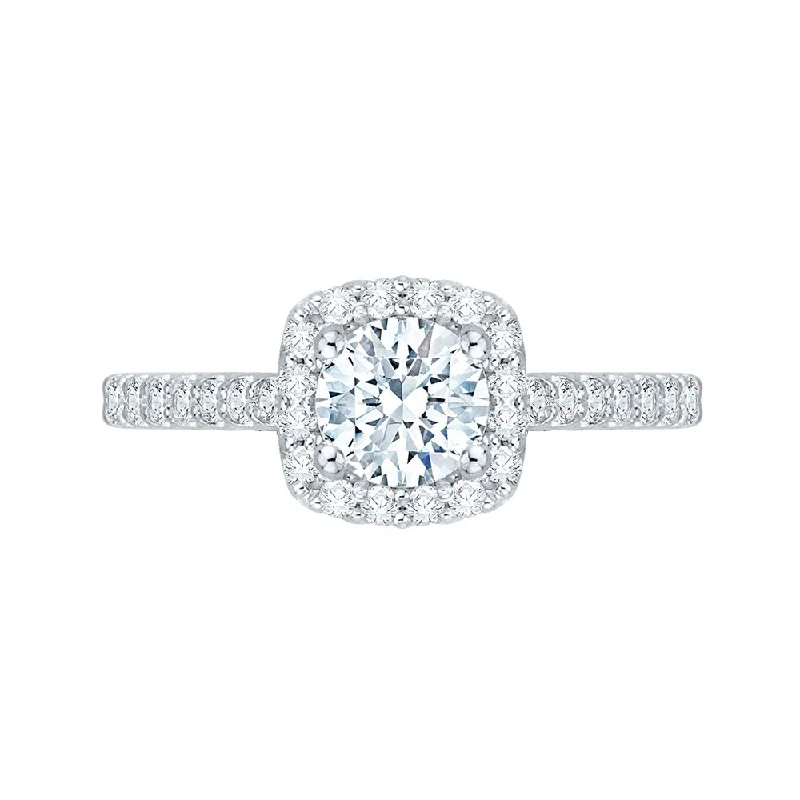 Complete Round Cut 1.20 ctw White Gold Diamond Halo Engagement Ring