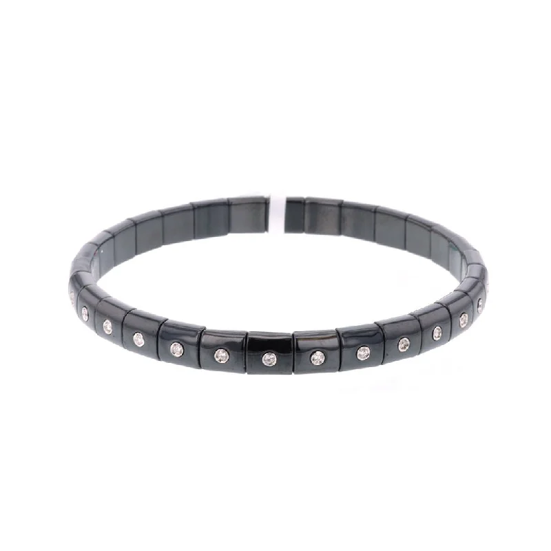 0.30 ctw Diamond Stretch Ceramic Bracelet