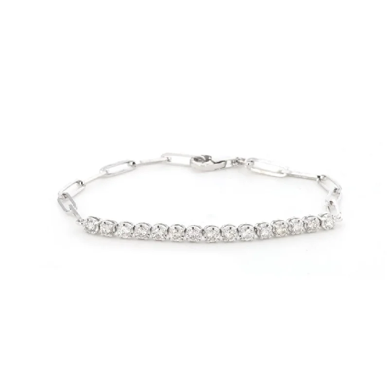 0.82 ctw Diamond Paper Clip Bracelet