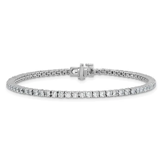 14K 2.76ct White Gold Laboratory Grown Tennis Bracelet