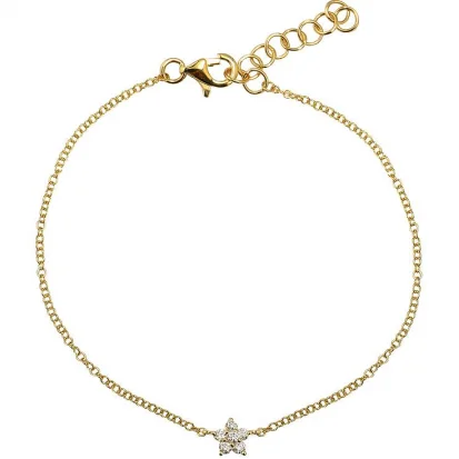 14K Diamond Star Bracelet