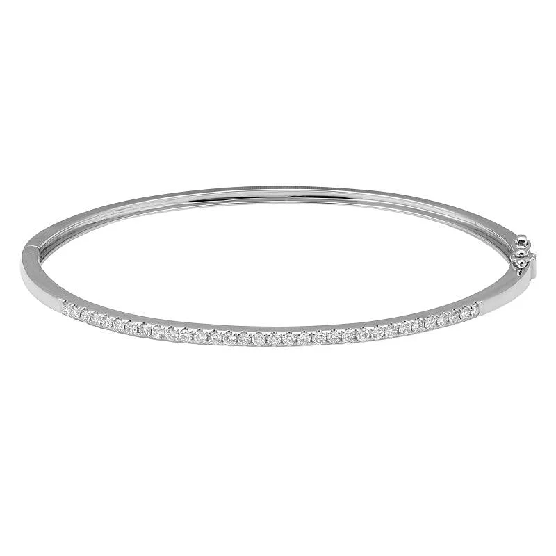 14K White Gold 1/2ct Diamond Bangle Bracelet