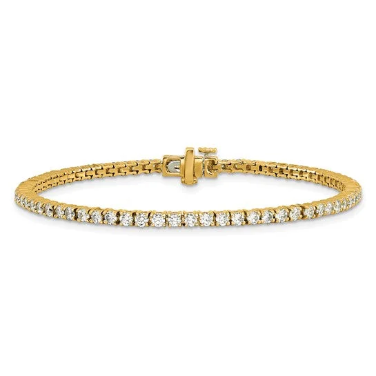 14k Yellow Gold 2.95ct Laboratory Grown Tennis Bracelet