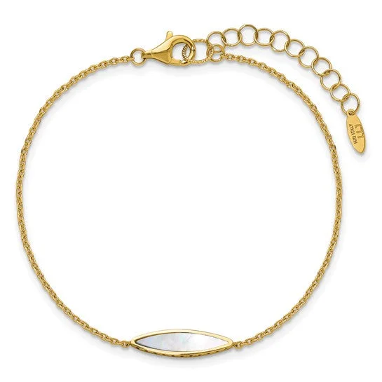 14K Yellow Gold Mother of Pearl Bracelet