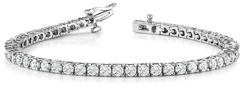 5.22ct Natural Diamond Tennis Bracelet in 14K White  Gold