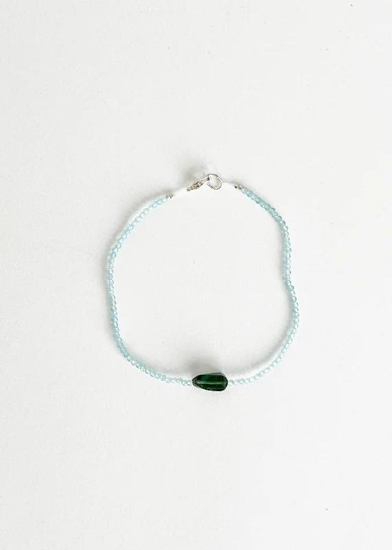 Apatite & Green Tourmaline Bead Bracelet