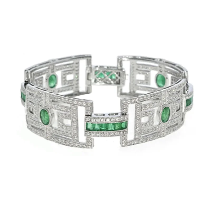 Art Deco Emerald and Diamond Bracelet