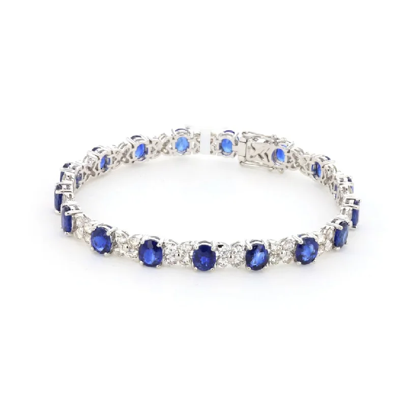 Blue Sapphire & Diamond Bracelet