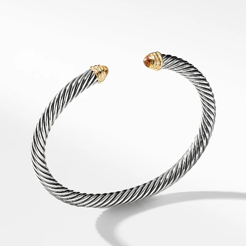 Cable Classic Bracelet with Citrine and Gold