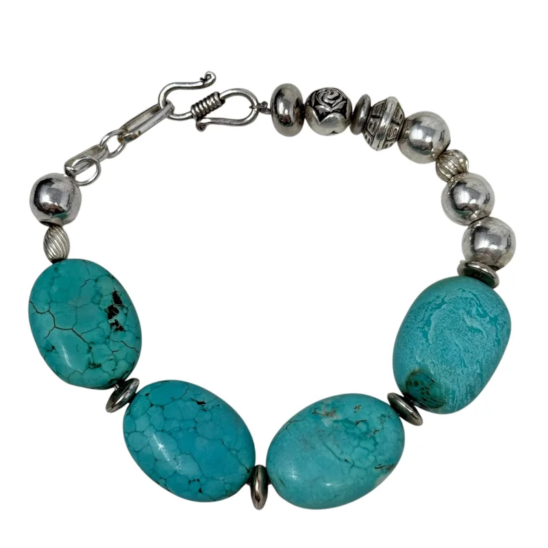 Faux Turquoise Chunky Toggle Bracelet By Unbranded