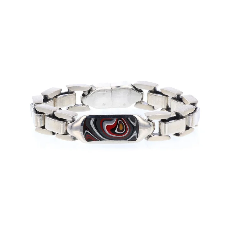 Fordite Sterling Silver Bracelet