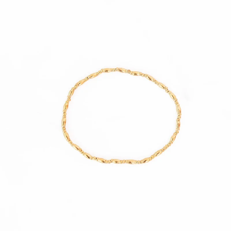 Gold Oval Beaded Bracelet