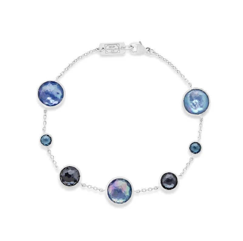 IPPOLITA Lollipop® Sterling Silver Gemstone Station Bracelet in Eclipse