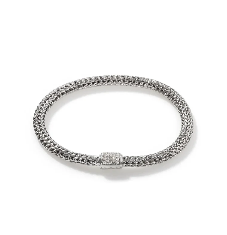 John Hardy Classic Chain 5mm Bracelet with Diamond Clasp