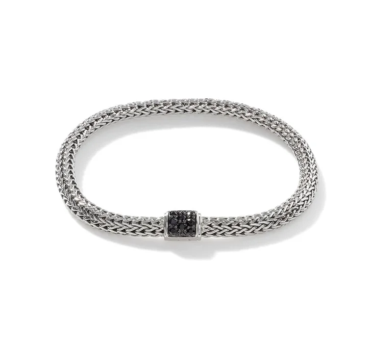 John Hardy Classic Chain 5mm Extra-Small Black Sapphire Clasp Bracelet