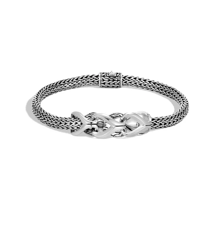 John Hardy Classic Chain Sterling Silver Asli Chain Link Station Bracelet