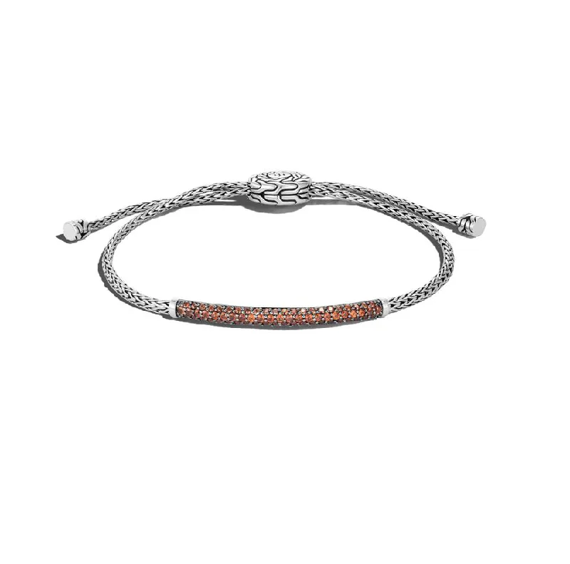 John Hardy Mini Chain Pull Through Bracelet with Garnet