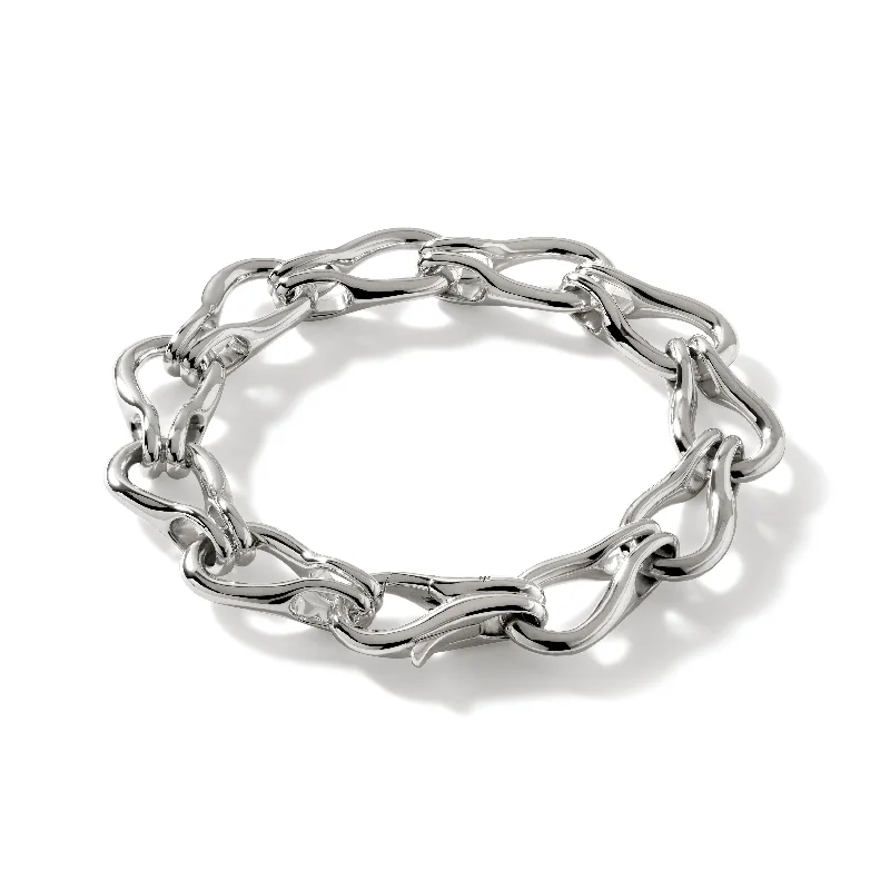 John Hardy Surf Silver Link Bracelet with Lobster Clasp