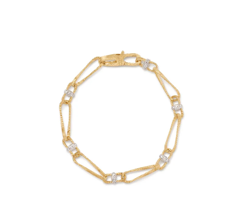 Marco Bicego Marrakech Mixed Metals Twisted Bracelet with Diamonds