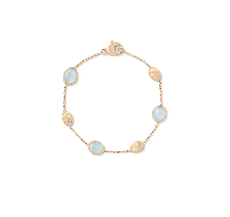 Marco Bicego Siviglia Yellow Gold Aquamarine Bracelet with Bead Stations