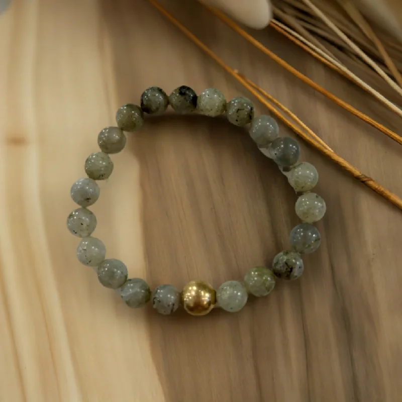 Mila Labradorite and Gold Bead Stacking Beaded Bracelet