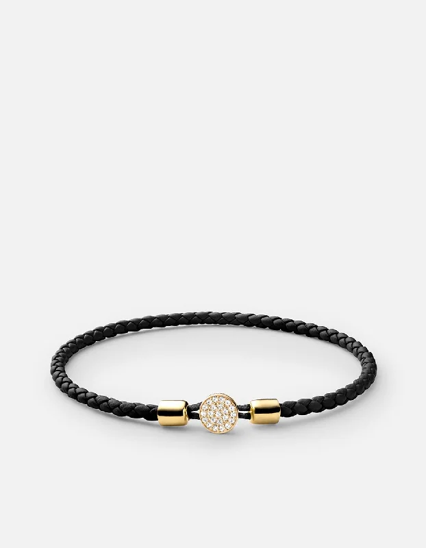 Black/14k Gold Pave