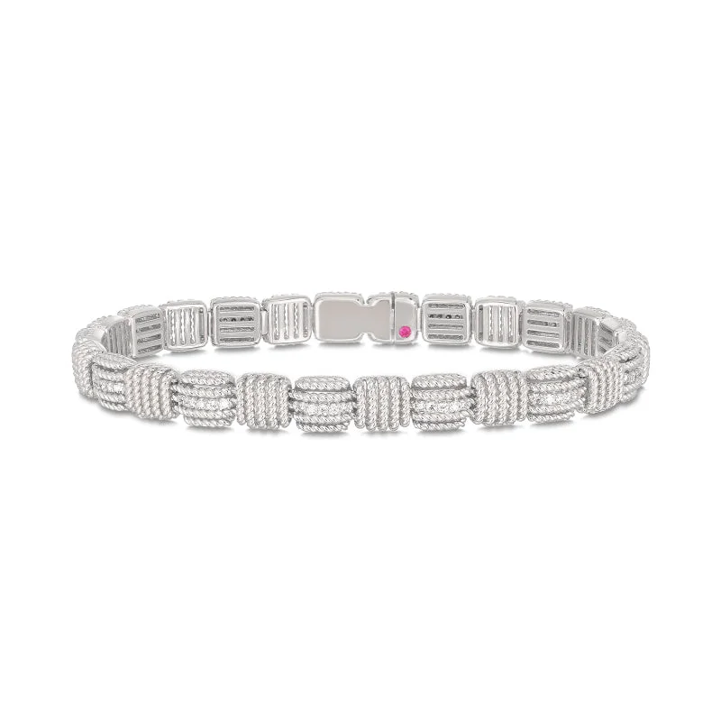 Roberto Coin Opera Diamond Flexible Bracelet in 18K White Gold