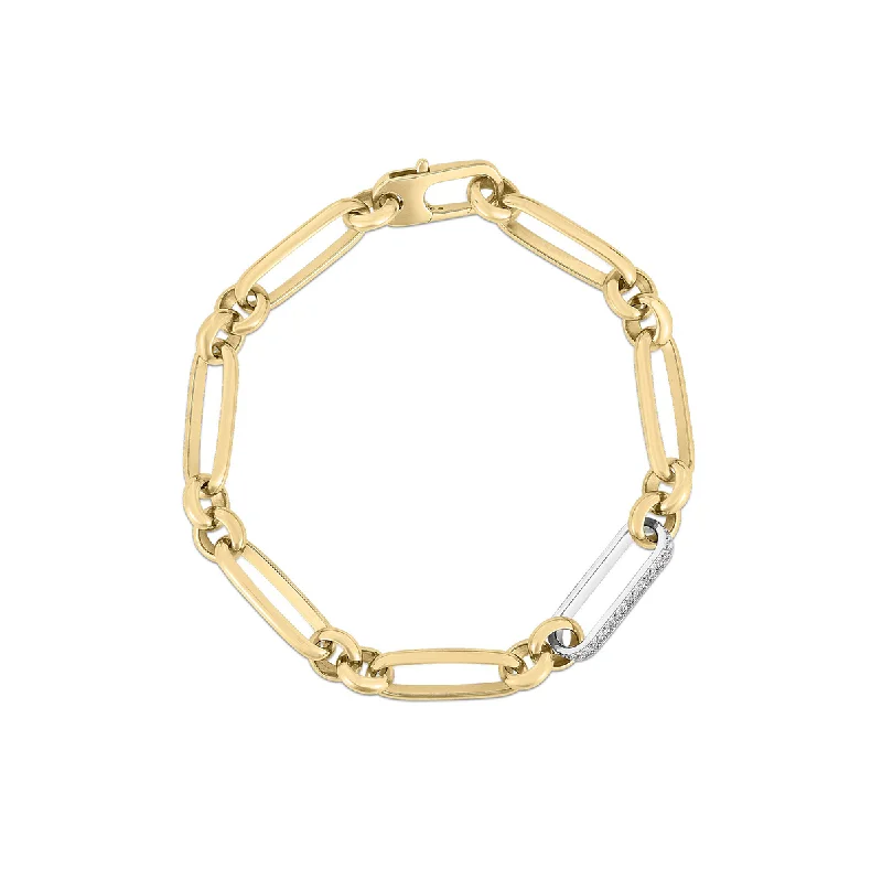 Roberto Coin Oro Classic Mixed Metals Diamond Bracelet