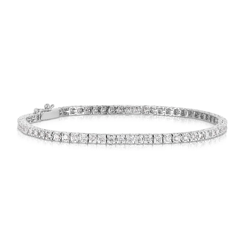 Sabel 14K White Gold Round Diamond 4 Prong Tennis Bracelet