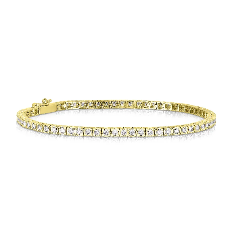 Sabel 14K Yellow Gold Round Diamond 4 Prong Tennis Bracelet