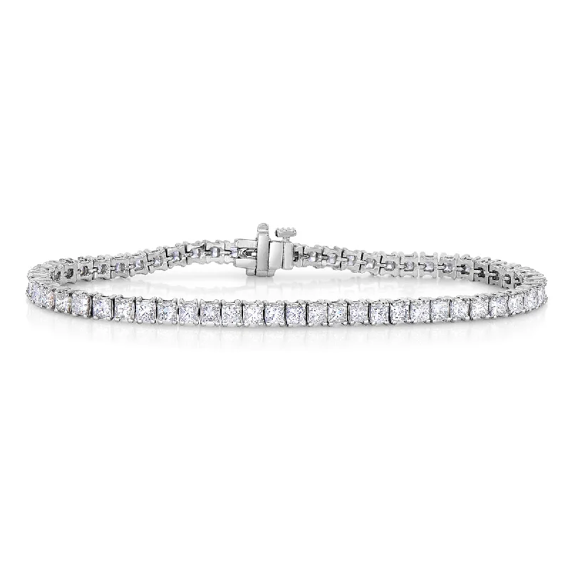 Sabel Collection 18K White Gold Princess Cut Diamond Tennis Bracelet