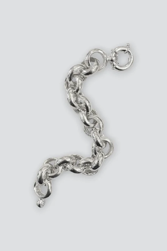 Sterling Chunky Hollow Link Bracelet