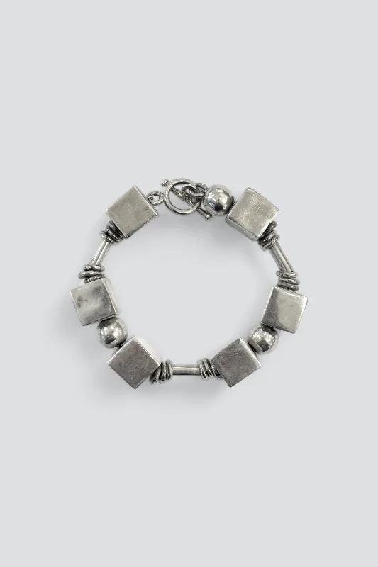 Sterling Silver Heavy Geometry Bracelet