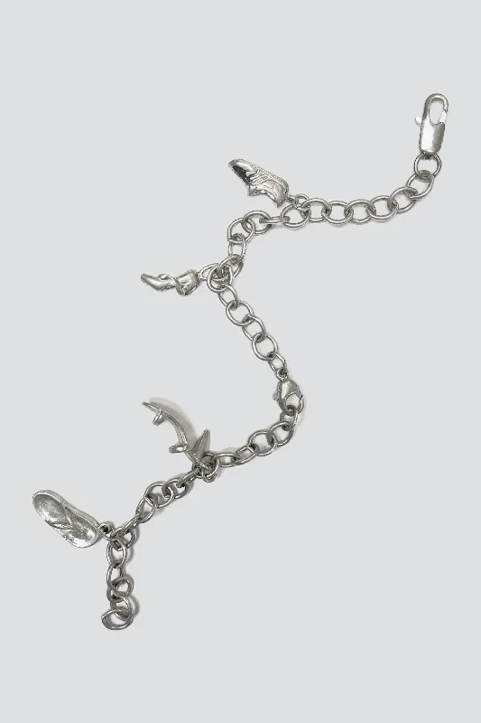 Sterling Silver Shoe Charm Bracelet