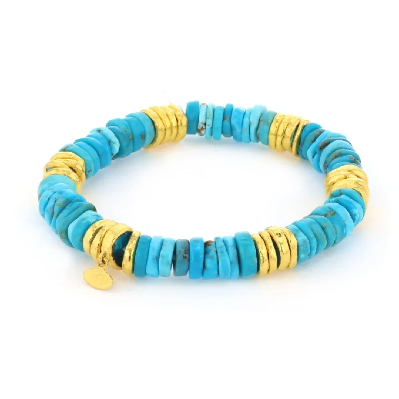 Turquoise & 24K  Stretch Bracelet | M10273340