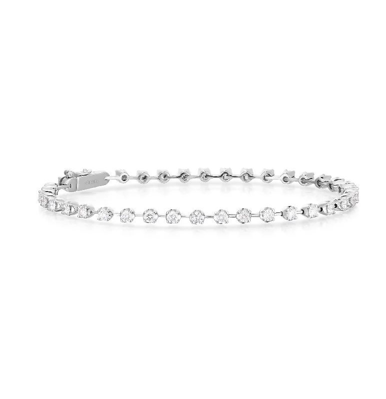 Sabel Collection White Gold Petite Bar Tennis Bracelet