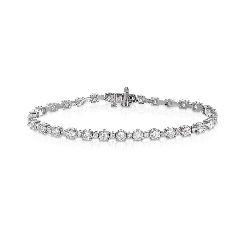 Sabel Collection White Gold Small and Large Diamond Bracelet