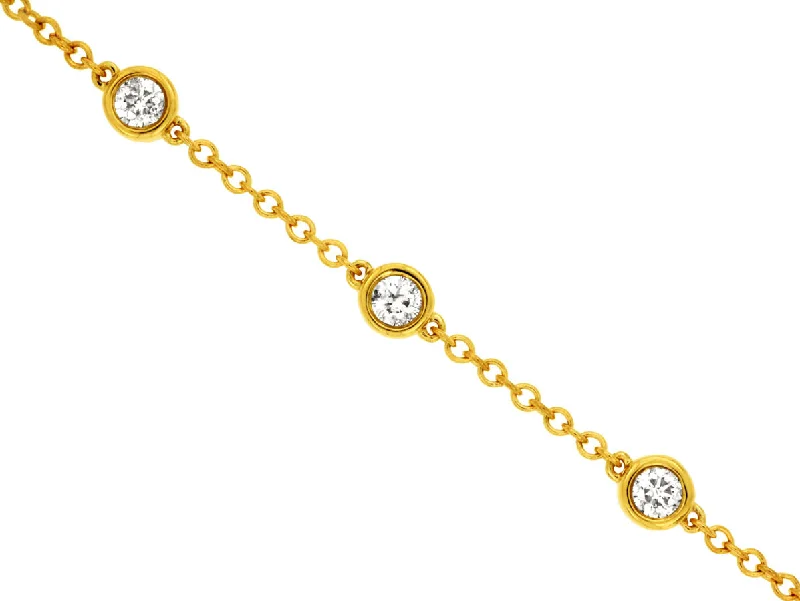 Sabel Collection Yellow Gold Round Diamond Bezel Set Bracelet