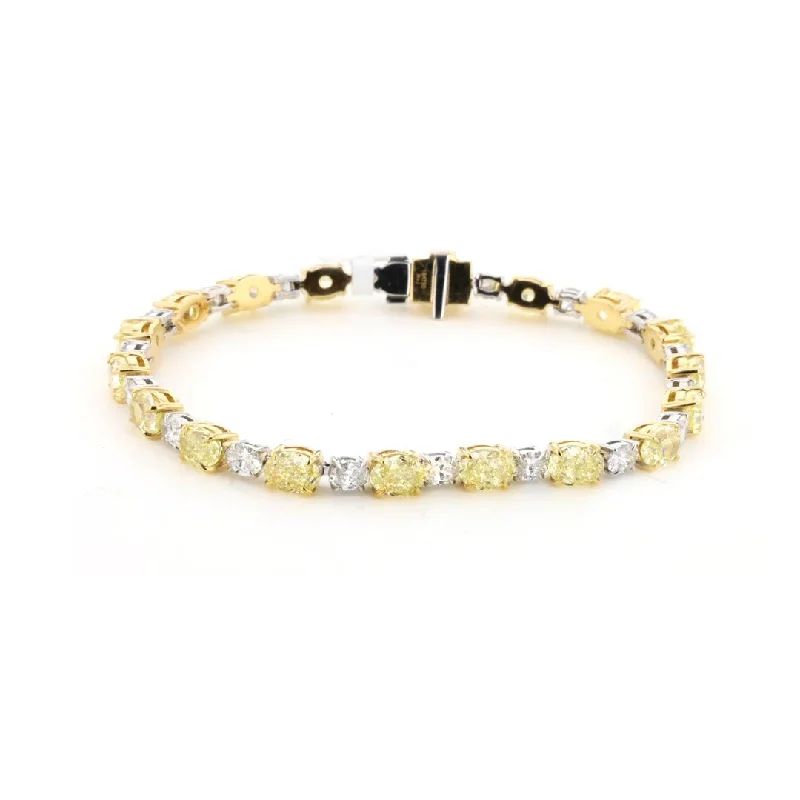 Yellow Diamond & White Diamond Tennis Bracelet